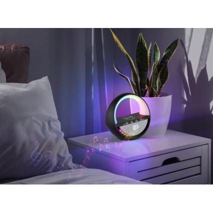 Globo - LED RGBW Wiederaufladbare Touch-Tischleuchte mit Lautsprecher und kabelloser QI-Ladefunktion LED/3,5W/5V 1800 mAh