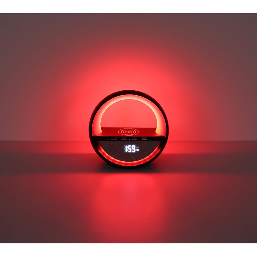 Globo - LED RGBW Wiederaufladbare Touch-Tischleuchte mit Lautsprecher und kabelloser QI-Ladefunktion LED/3,5W/5V 1800 mAh