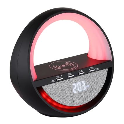 Globo - LED RGBW Wiederaufladbare Touch-Tischleuchte mit Lautsprecher und kabelloser QI-Ladefunktion LED/3,5W/5V 1800 mAh