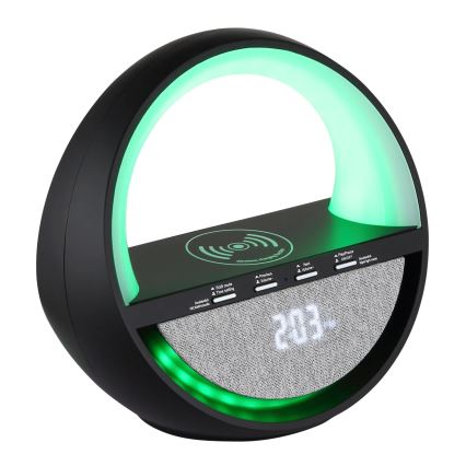 Globo - LED RGBW Wiederaufladbare Touch-Tischleuchte mit Lautsprecher und kabelloser QI-Ladefunktion LED/3,5W/5V 1800 mAh
