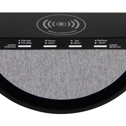 Globo - LED RGBW Wiederaufladbare Touch-Tischleuchte mit Lautsprecher und kabelloser QI-Ladefunktion LED/3,5W/5V 1800 mAh