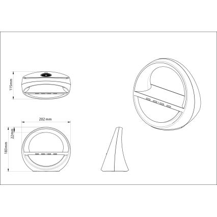 Globo - LED RGBW Wiederaufladbare Touch-Tischleuchte mit Lautsprecher und kabelloser QI-Ladefunktion LED/3,5W/5V 1800 mAh