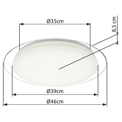 Globo - Plafoniera LED dimmerabile LED/30W/230V 3000-6500K + telecomando