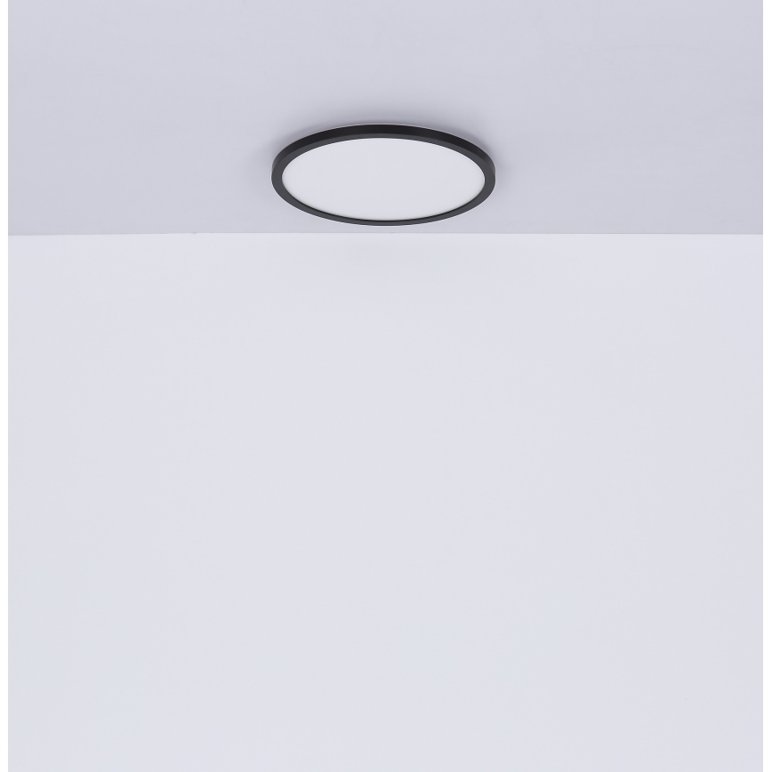 Globo - Dimmbare LED-Deckenleuchte für das Badezimmer LED/18W/230V d 29,4 cm IP44 schwarz