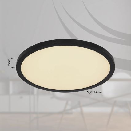 Globo - Plafonnier RGB à intensité variable salle de bain LED/18W/230V 3000-6000K + télécommande IP44 noir