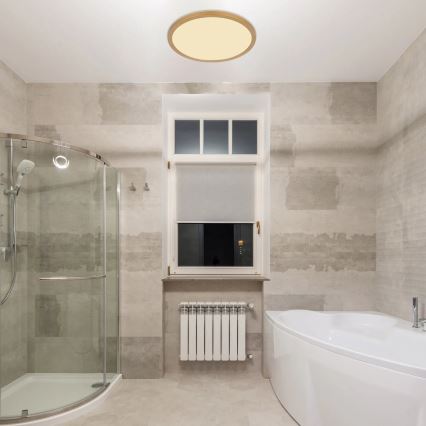 Globo - Plafoniera LED dimmerabile da bagno LED/18W/230V 3000K IP44 diametro 29,4 cm ottone