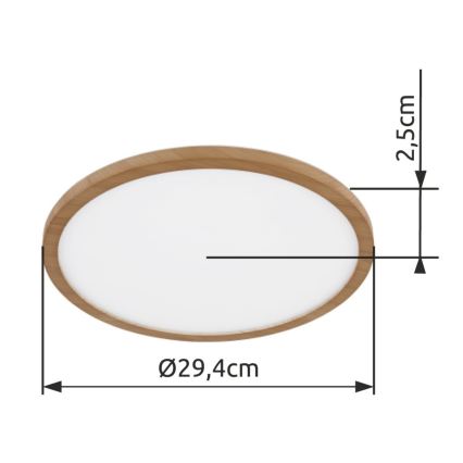 Globo - Plafoniera LED dimmerabile da bagno LED/18W/230V diametro 29,4 cm IP44 marrone