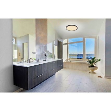 Globo - Plafoniera LED dimmerabile da bagno LED/24W/230V diametro 42 cm IP44 nero