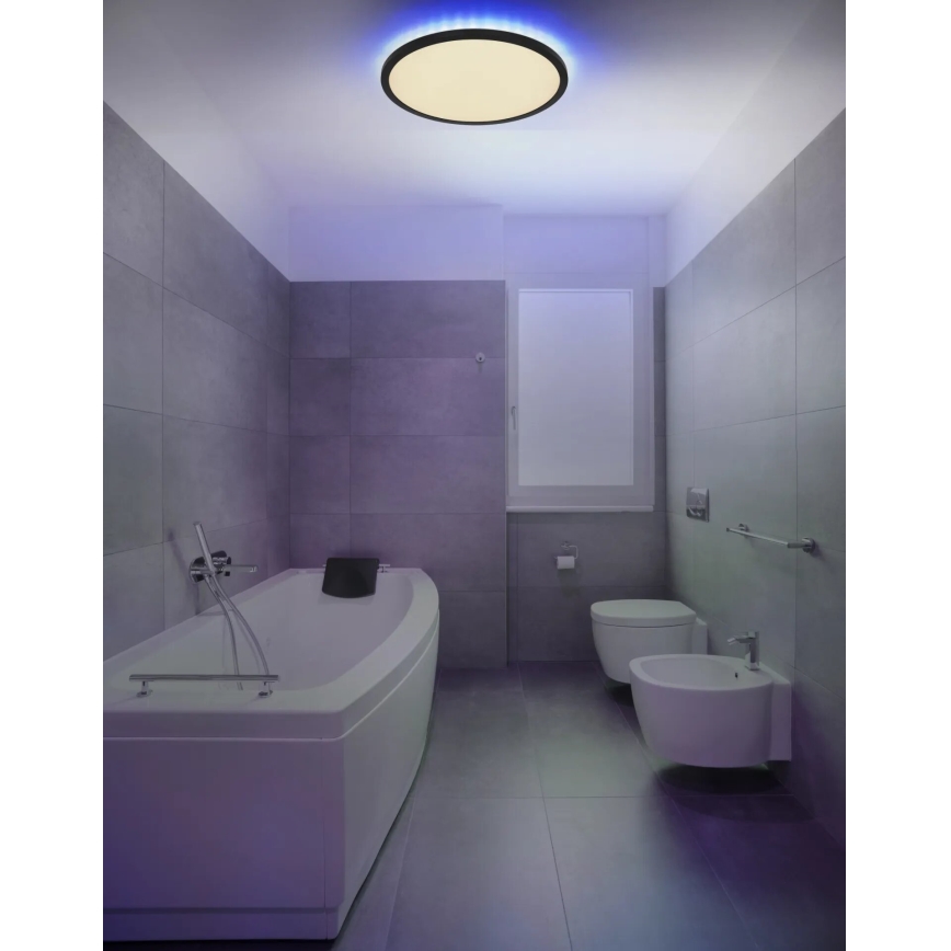 Globo - LED RGB Dimmbare Deckenleuchte für Badezimmer LED/21W/230V 3000-6000K + Fernbedienung IP44 schwarz