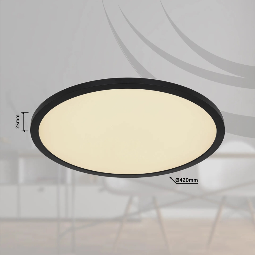 Globo - LED RGB Dimmbare Deckenleuchte für Badezimmer LED/21W/230V 3000-6000K + Fernbedienung IP44 schwarz