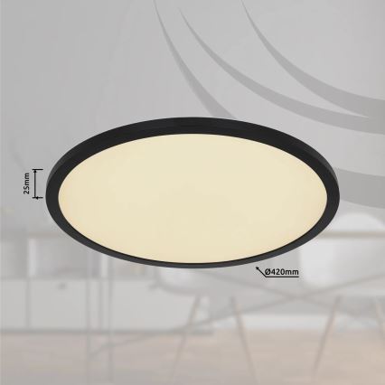 Globo - Plafonnier RGB à intensité variable salle de bain LED/21W/230V 3000-6000K + télécommande IP44 noir