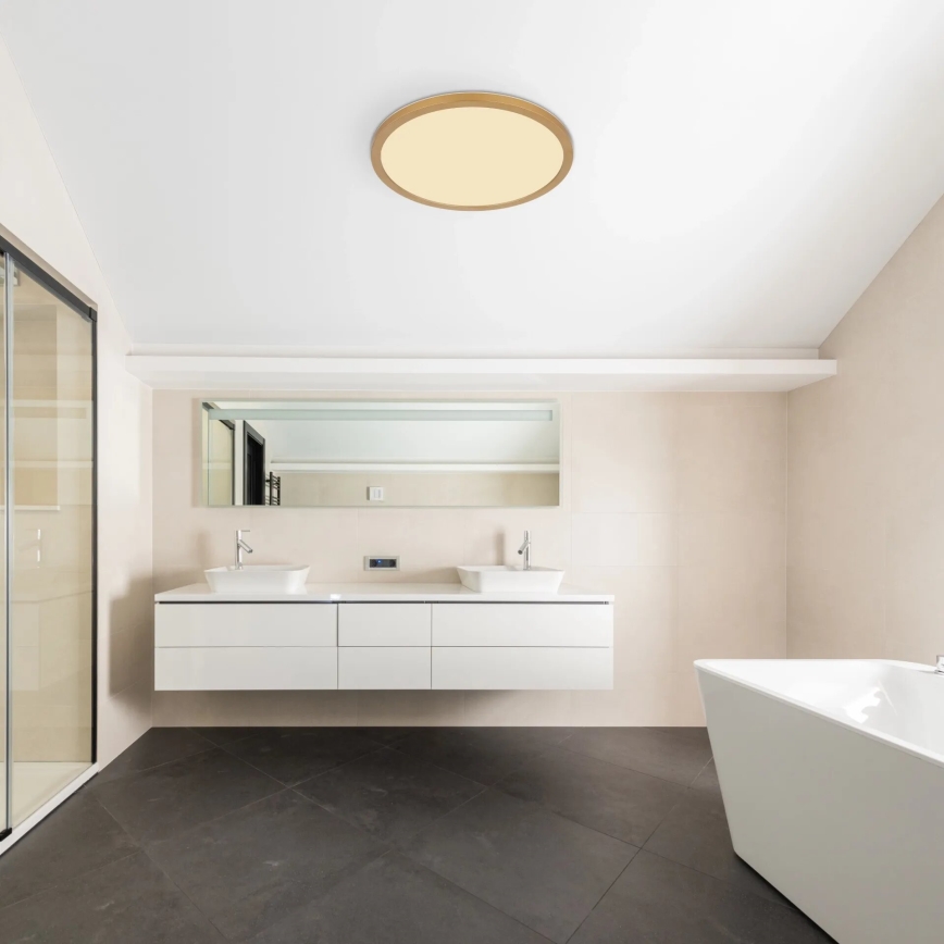 Globo - Plafoniera LED dimmerabile da bagno LED/24W/230V 3000K IP44 diametro 42 cm ottone