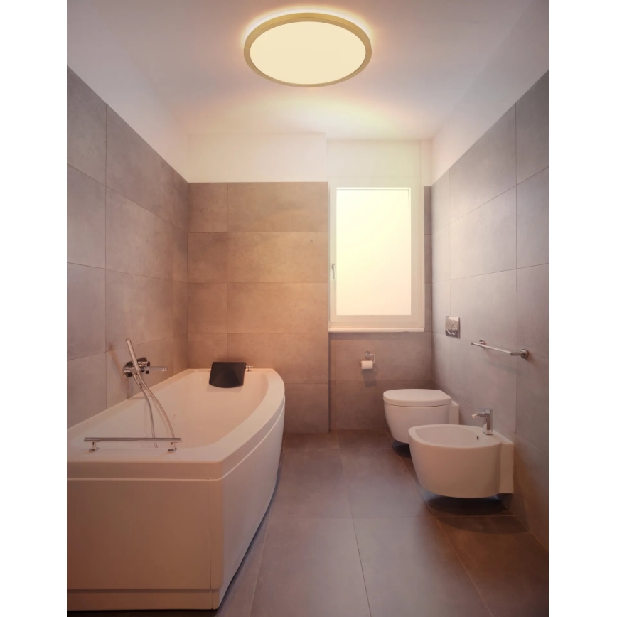 Globo - Plafonnier à intensité variable salle de bain LED/24W/230V 3000K IP44 d. 42 cm laiton