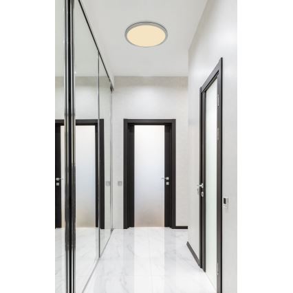 Globo - Plafonnier à intensité variable salle de bain LED/24W/230V d. 42 cm IP44 chrome mat