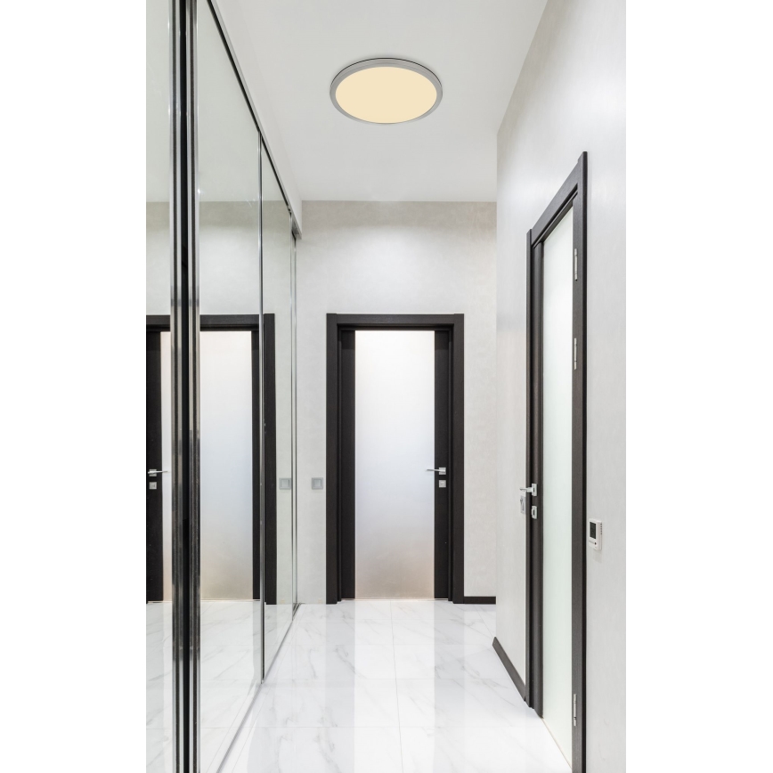 Globo - Plafonnier à intensité variable salle de bain LED/24W/230V d. 42 cm IP44 chrome mat