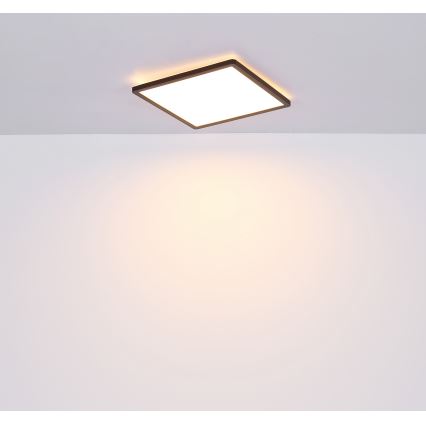 Globo - Dimmbare LED-Deckenleuchte für das Badezimmer LED/18W/230V 29,4x29,4 cm IP44 schwarz