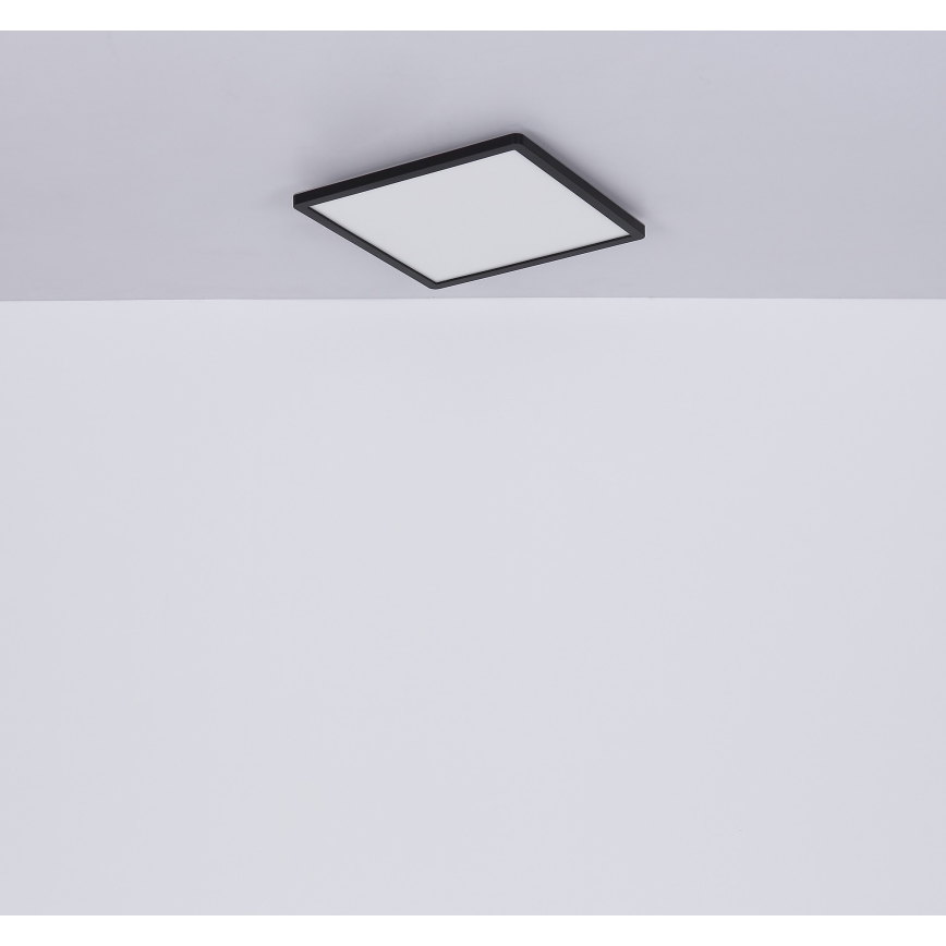 Globo - Dimmbare LED-Deckenleuchte für das Badezimmer LED/18W/230V 29,4x29,4 cm IP44 schwarz