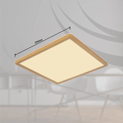 Globo - Plafonnier à intensité variable salle de bain LED/18W/230V 3000K IP44 29,4x29,4 cm laiton