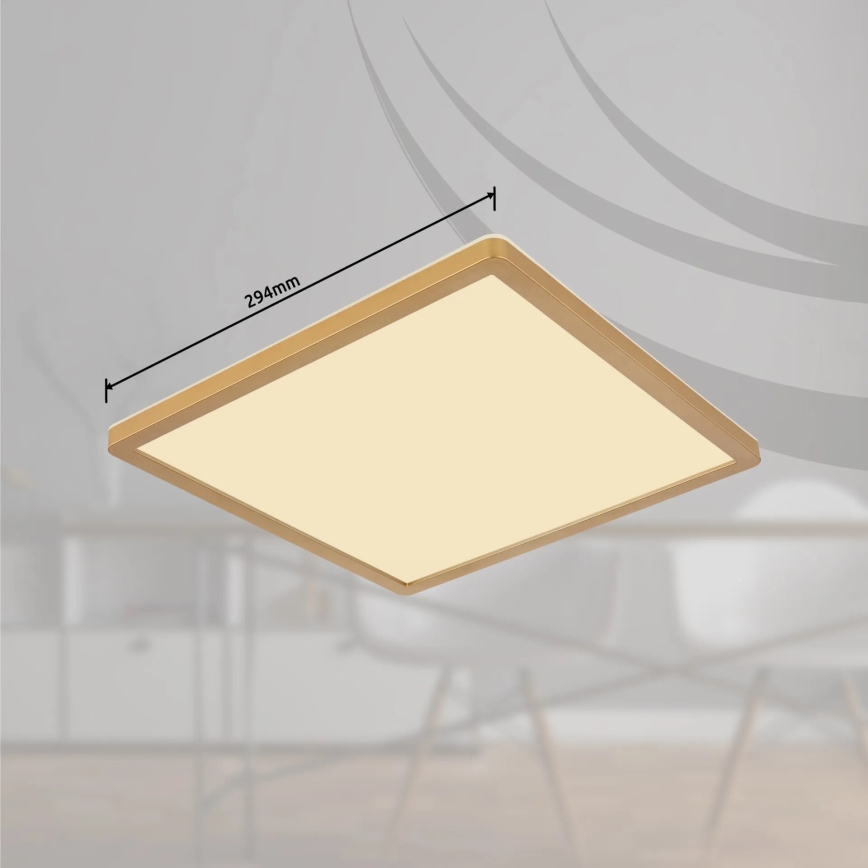 Globo - Plafonnier à intensité variable salle de bain LED/18W/230V 3000K IP44 29,4x29,4 cm laiton