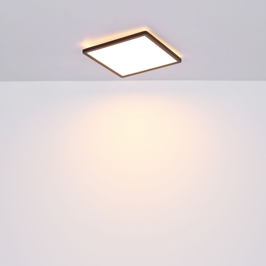 Globo - Plafonnier à intensité variable salle de bain LED/24W/230V 42x42 cm IP44 noir