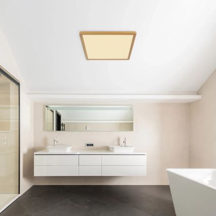 Globo - Plafoniera LED dimmerabile da bagno LED/24W/230V 3000K IP44 42x42 cm ottone