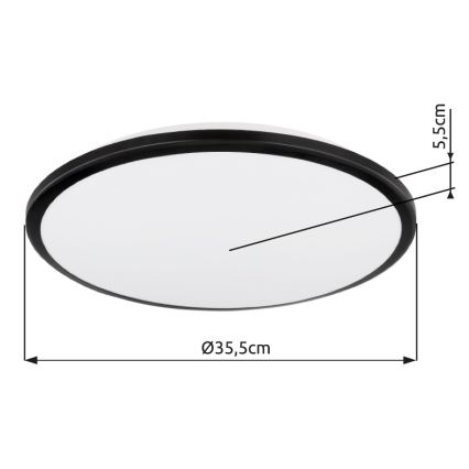 Globo - Plafoniera LED LED/18W/230V 3000K diametro 35 cm nero