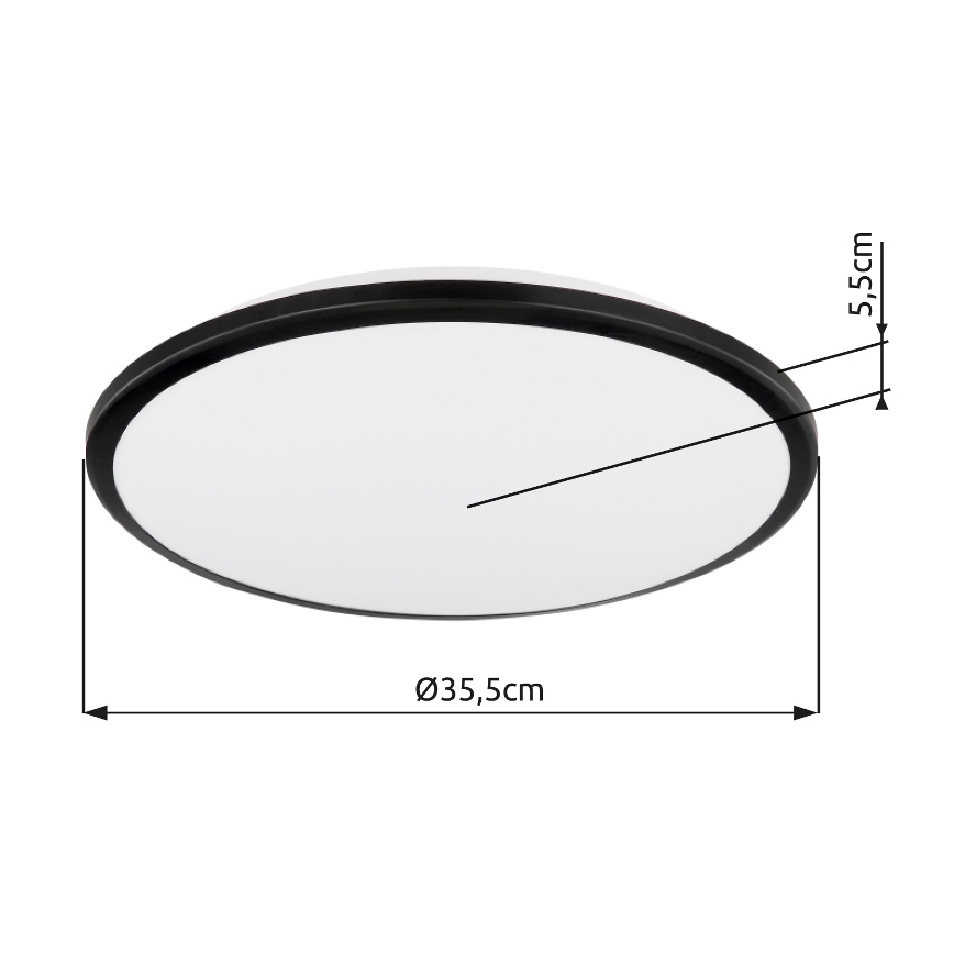 Globo - Plafoniera LED LED/18W/230V 3000K diametro 35 cm nero