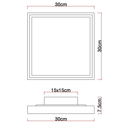 Globo - LED-Deckenleuchte LED/12W/230V 2700/4500/6500K 30x30 cm