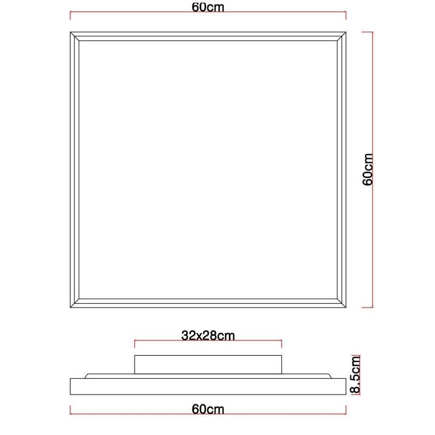 Globo - Plafonnier LED/36W/230V 2700/4500/6500K 60x60 cm