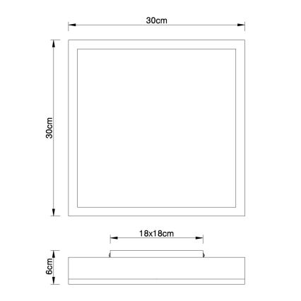 Globo - Plafonnier LED/12W/230V 3000K 30x30 cm
