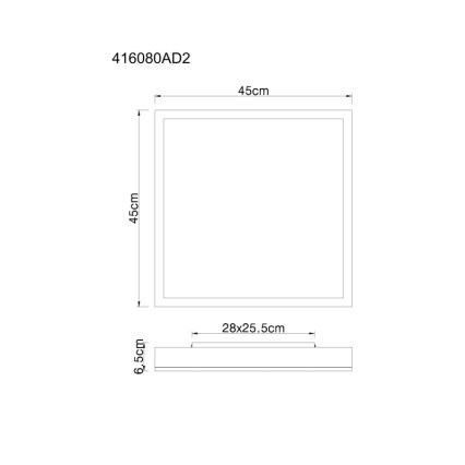 Globo - Plafoniera LED LED/24W/230V 3000K 45x45 cm