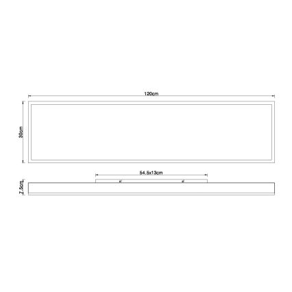 Globo - LED dimmbare Deckenleuchte LED/36W/230V 2700-6500K 30x120 cm + Fernbedienung