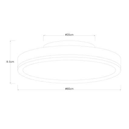 Globo - Dimmbare LED-Deckenleuchte LED/40W/230V 2700-6500K d 60 cm + Fernbedienung braun/grau
