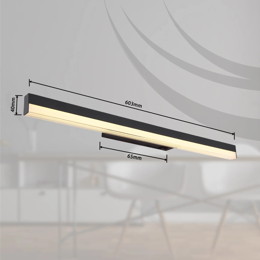 Globo - Applique a LED LED/12W/230V 3000/6000K 60 cm nero