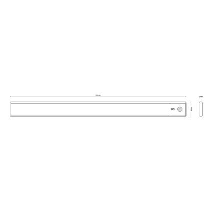 Globo - Dimmbare, aufladbare LED-Küchenunterbauleuchte LED/2,5W/5V 4000K 1100 mAh 40 cm