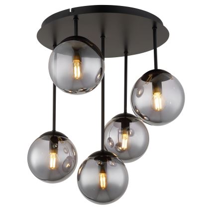 Globo - Lampadario a plafone 5xE14/25W/230V nero