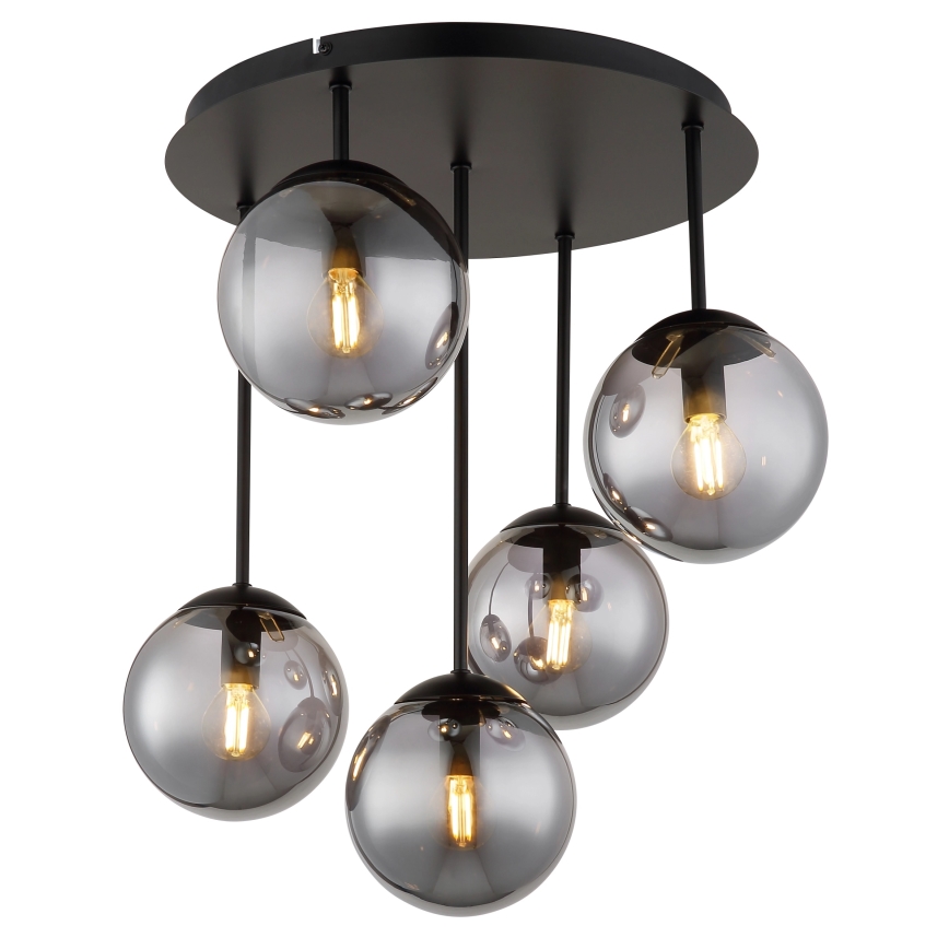 Globo - Lampadario a plafone 5xE14/25W/230V nero