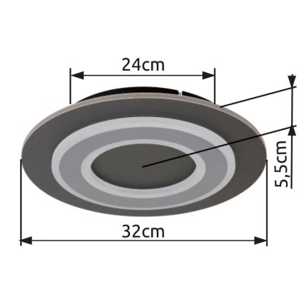 Globo - Plafoniera LED LED/24W/230V 3000K diametro 32 cm antracite