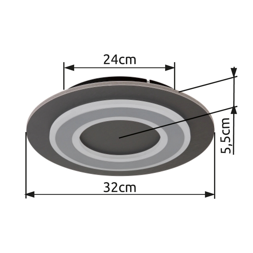Globo - Plafoniera LED LED/24W/230V 3000K diametro 32 cm antracite