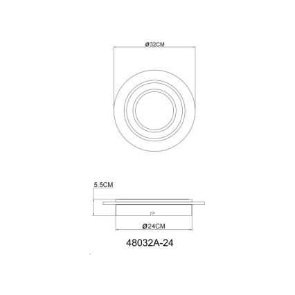 Globo - Plafonnier LED/24W/230V 3000K d. 32 cm