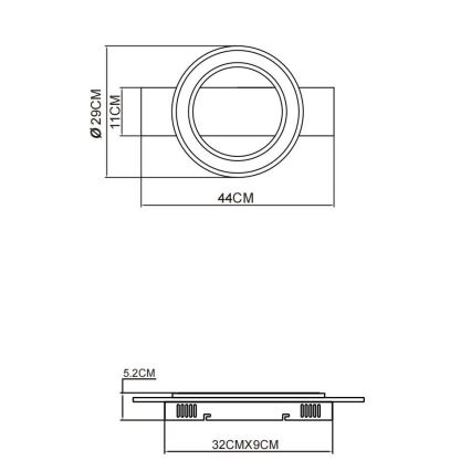 Globo - Plafoniera LED LED/18W/230V marrone