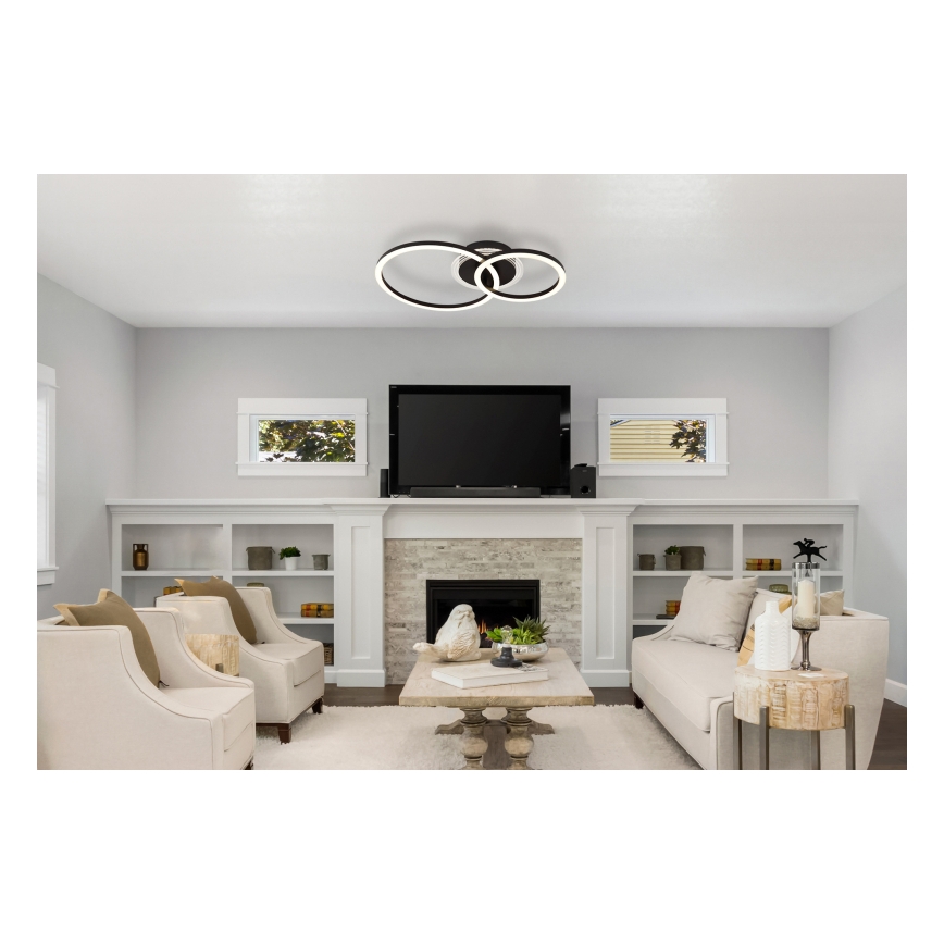 Globo - Plafonnier LED LED/30W/230V 2700/4500/6500K Ø 33x50 cm noir