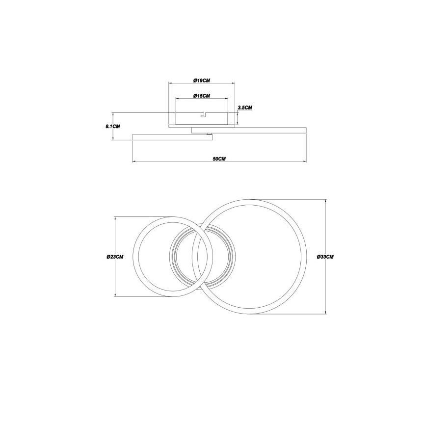 Globo - Plafonnier LED LED/30W/230V 2700/4500/6500K Ø 33x50 cm noir