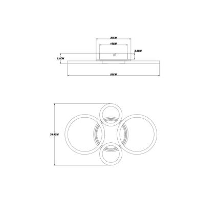 Globo - Lampada da soffitto LED LED/40W/230V 2700/4500/6500K Ø 35,5x53 cm nero