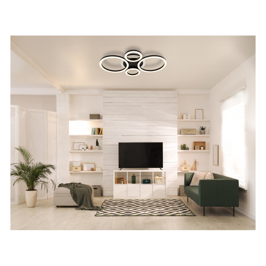 Globo - Plafonnier LED LED/40W/230V 2700/4500/6500K Ø 35,5x53 cm noir