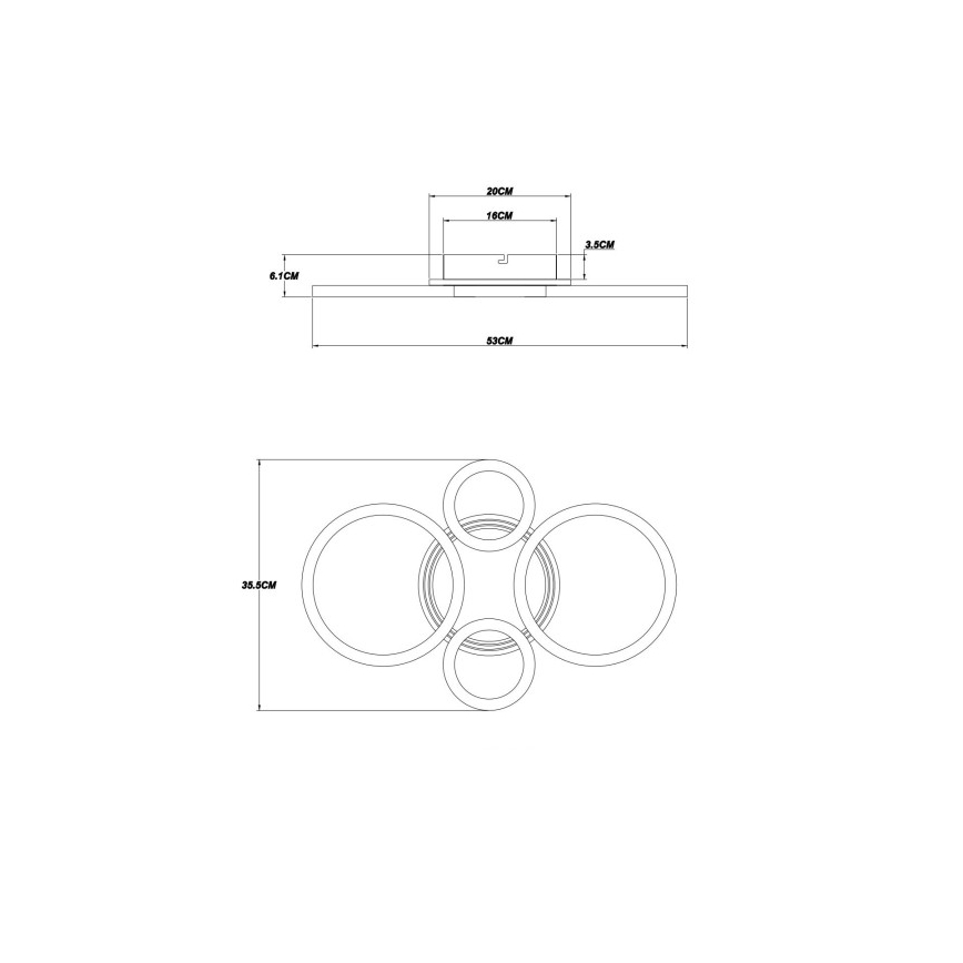 Globo - Plafonnier LED LED/40W/230V 2700/4500/6500K Ø 35,5x53 cm noir