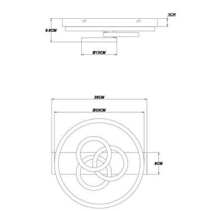 Globo - Plafoniera LED dimmerabile LED/40W/230V 2700-6500K diametro 35x33 cm + telecomando