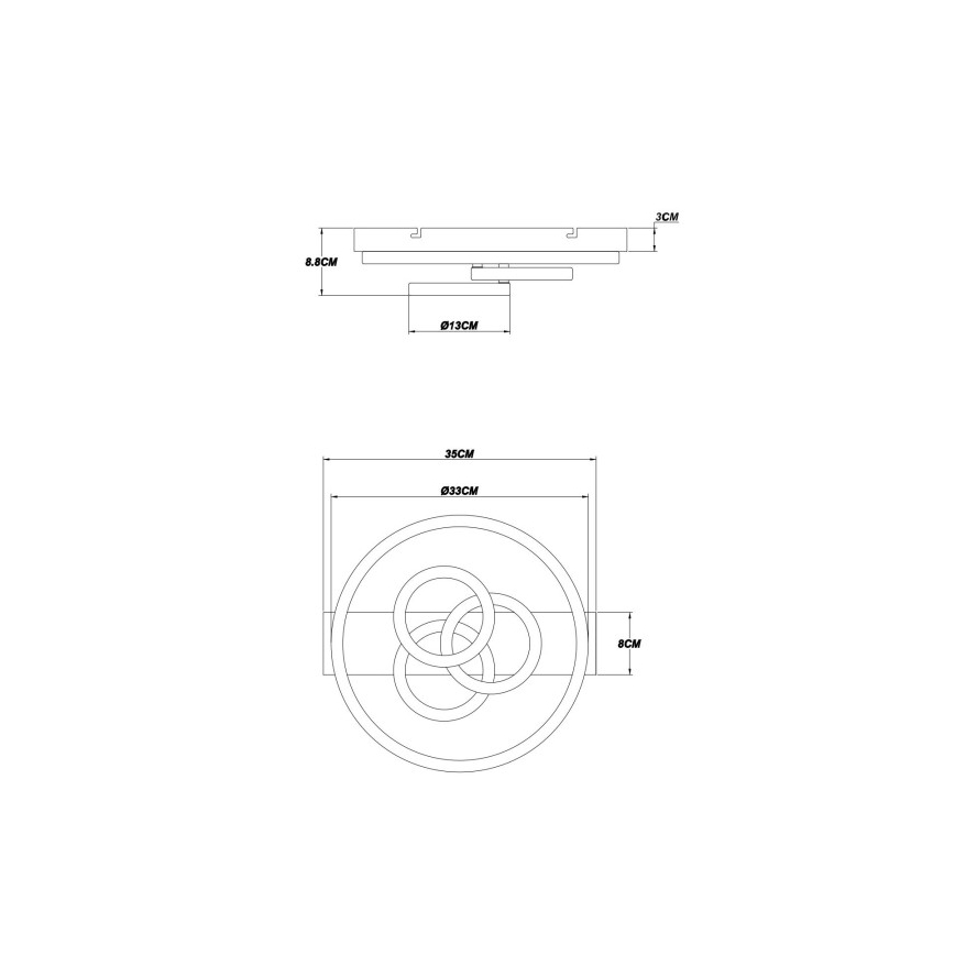Globo - Plafoniera LED dimmerabile LED/40W/230V 2700-6500K diametro 35x33 cm + telecomando