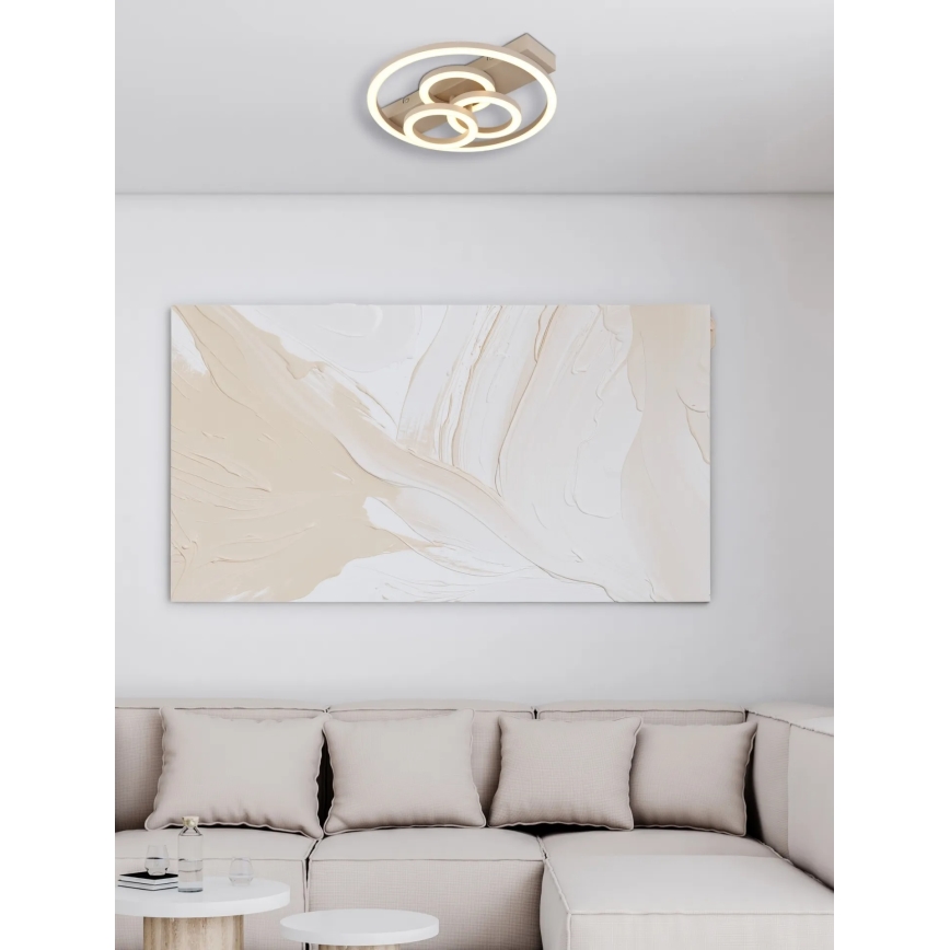 Globo - Plafoniera dimmerabile a LED 40W/230V 2700-6500K Ø 35x33 cm beige + telecomando