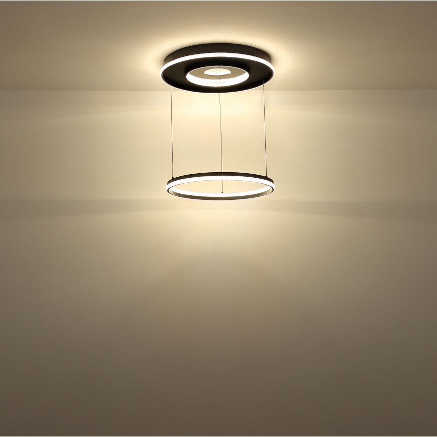 Globo - Lampadario a sospensione con filo LED dimmerabile LED/54W/230V 2700-6500K diametro 60 cm nero + telecomando